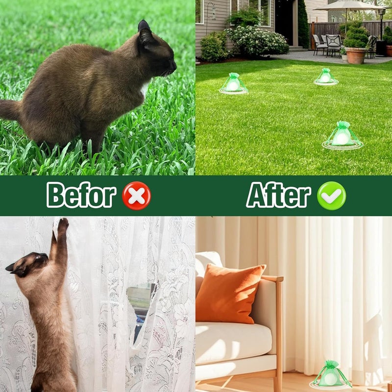 TELUNSU Cat Repellent Outdoor & Indoor, Cat Deterrent Outdoor Indoor, Natural Grapefruit Oil Keep Cats Out of Yard Permanently, Keep Cats Away from Garden, Furniture, and More, 10 PCS (Pack of 1) - Image 3